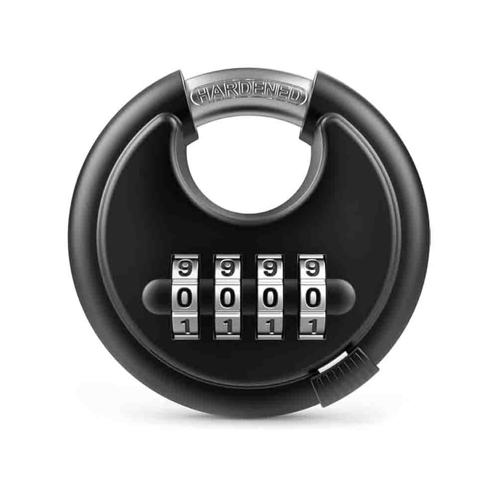 70mm Combination Disc Padlock – Heavy Duty Keyless Number Lock with 4-Digit Code Stainless Steel Shackle