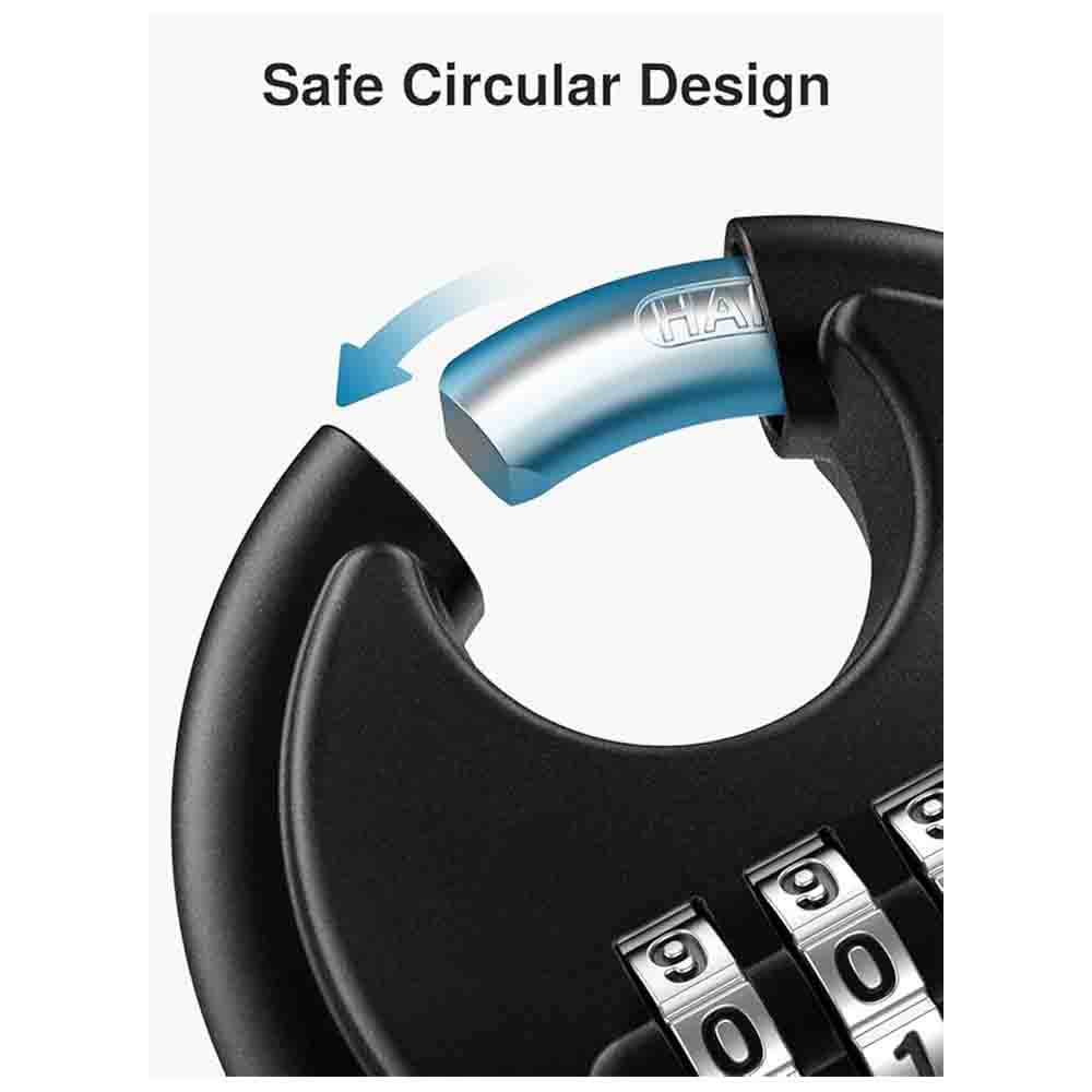 70mm Combination Disc Padlock – Heavy Duty Keyless Number Lock with 4-Digit Code Stainless Steel Shackle