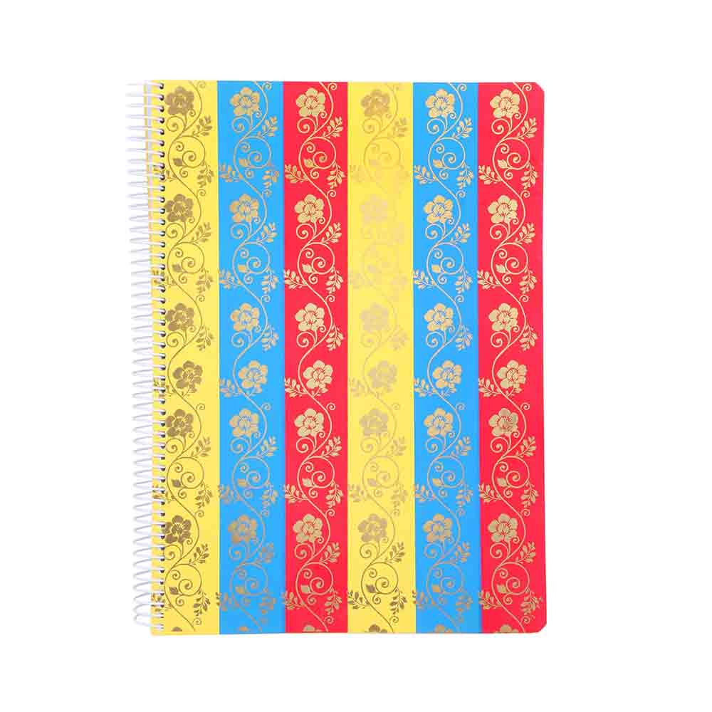 Madhubani A4 Spiral Notebook – 300 Ruled Pages, 70 GSM Premium Smooth Paper – Handmade Cover Design – College, Office, Writing & Diary Use – Sturdy Spiral Binding, Portable & Lightweight
