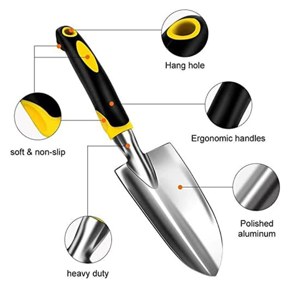 Greenkeeper Gardening Tool Kit – 5 Pcs Garden Tools Set with Hand Trowel, Hand Fork, Pruner Shears & Protective Gloves – Durable Gardening Tools for Home Garden