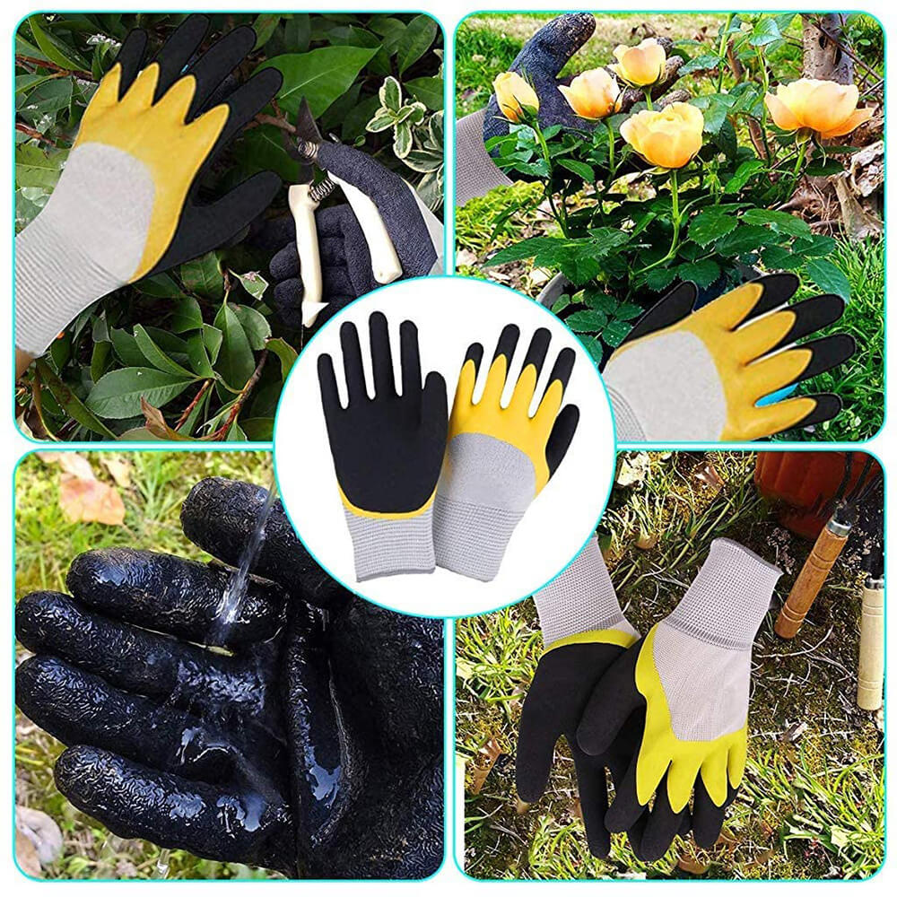 Greenkeeper Gardening Tool Kit – 5 Pcs Garden Tools Set with Hand Trowel, Hand Fork, Pruner Shears & Protective Gloves – Durable Gardening Tools for Home Garden