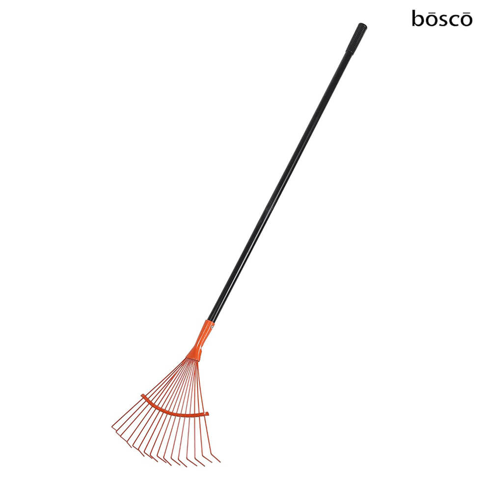 Heavy-Duty Garden Rake with Steel Teeth – 60 Inch Fixed Handle Non-Telescopic Leaf Rake for Lawn, Yard & Garden Cleanup – Durable Metal Construction, Rust-Resistant. Visit the BOSCO Store