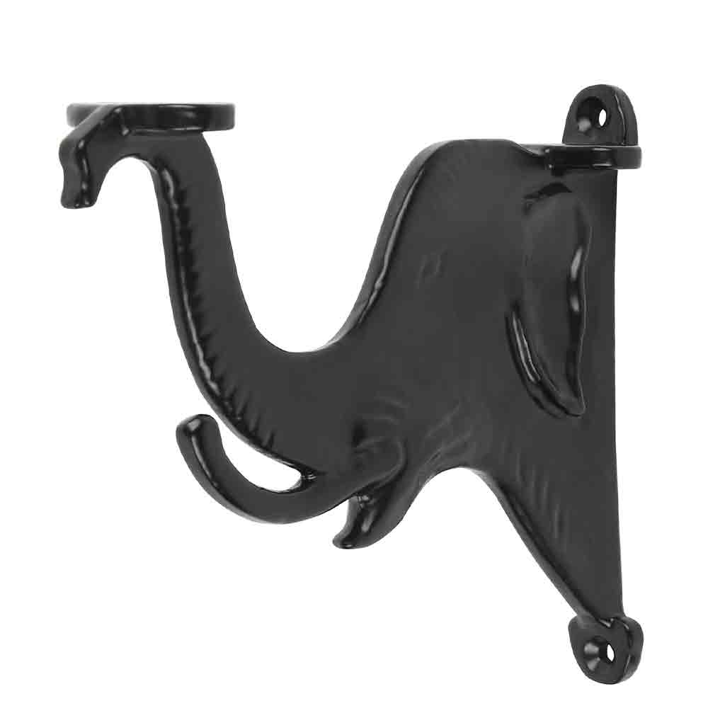 Designer Elephant Metal Wall Bracket Set of 2 – 4.5 x 5.5 Inch Iron Multipurpose L Brackets with Fittings – Black Wall Hooks for Hanging Pots, Shelves, Keys, Coats, Decor – Indoor