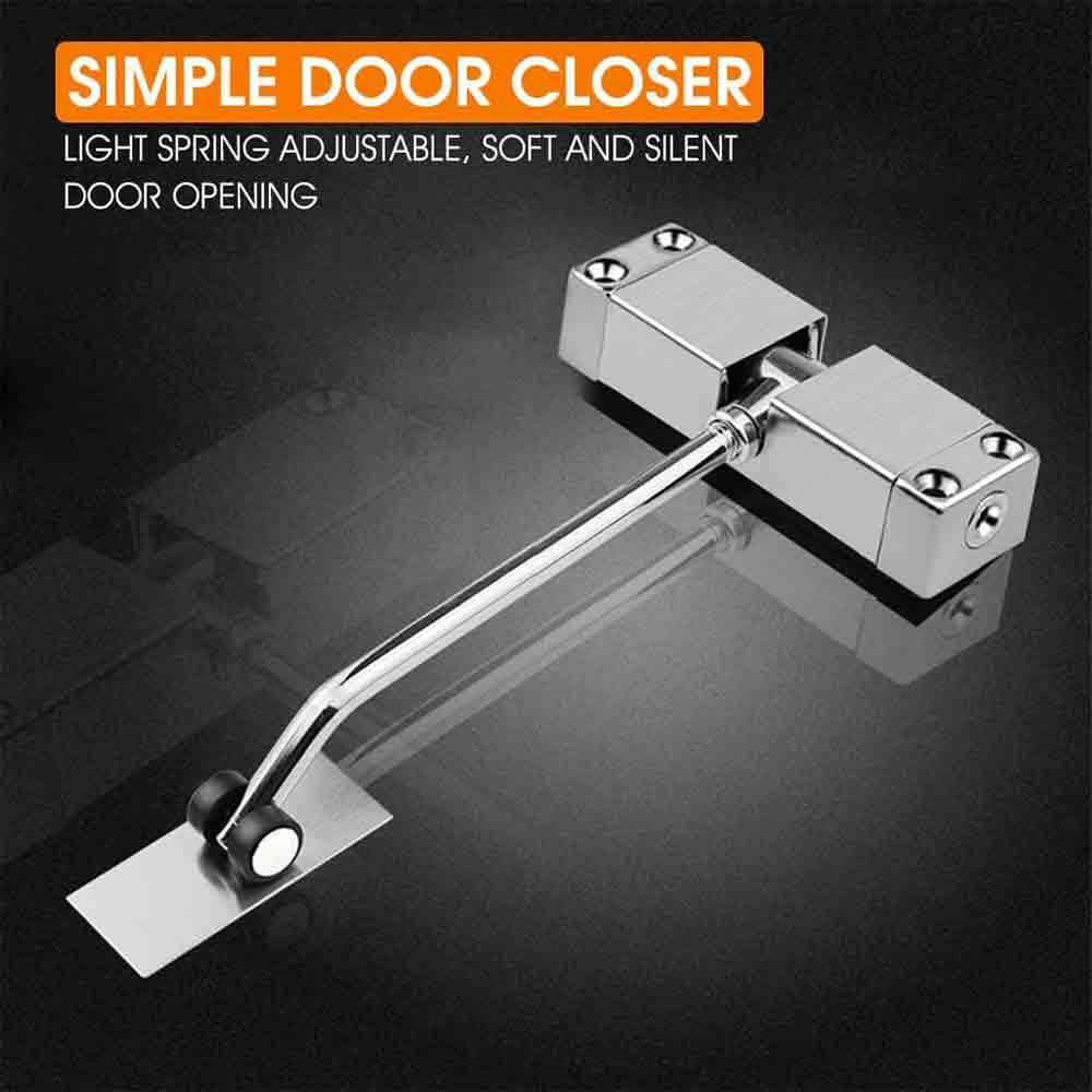 Adjustable Automatic Door Closer for Wooden, Metal & Security Doors | Zinc Alloy Spring Hinge Closer with Silent Operation | Supports Up to 30 Kg | Stainless Steel Finish