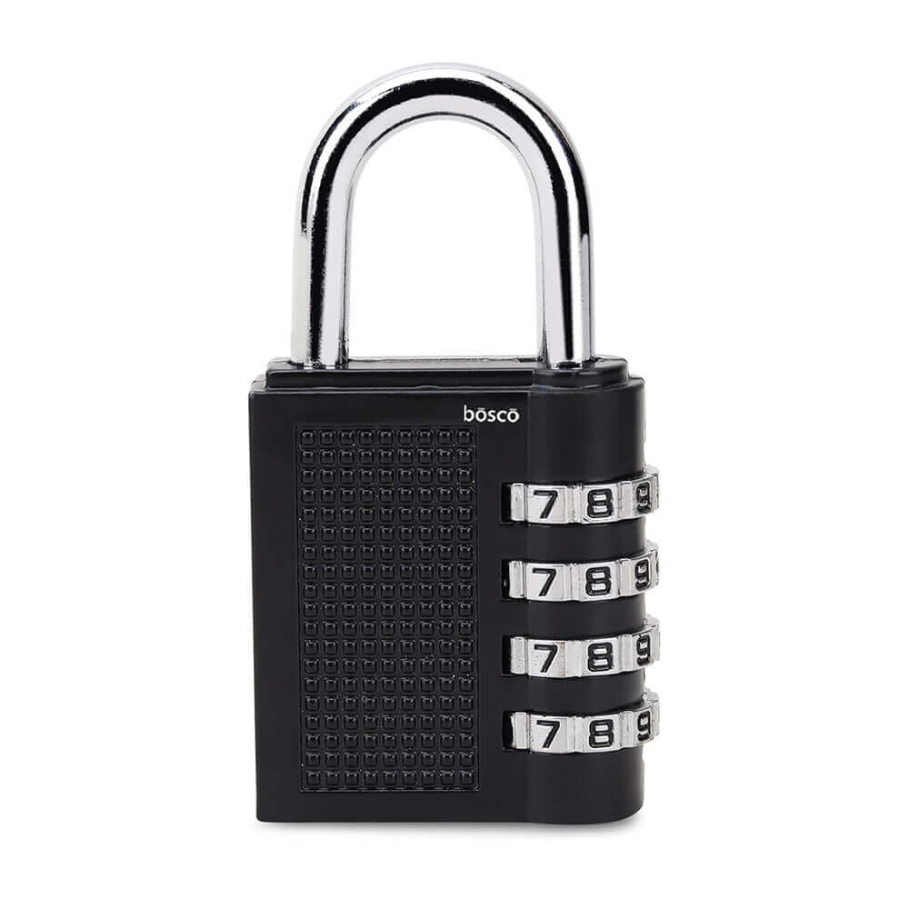 4-Digit Combination Number Lock – Anti-Theft Metal Padlock for Travel Bags, Luggage, Tool Boxes, Gym Lockers, School Lockers, Doors & Cabinets – Resettable PIN Lock, Multicolour, Set of 1