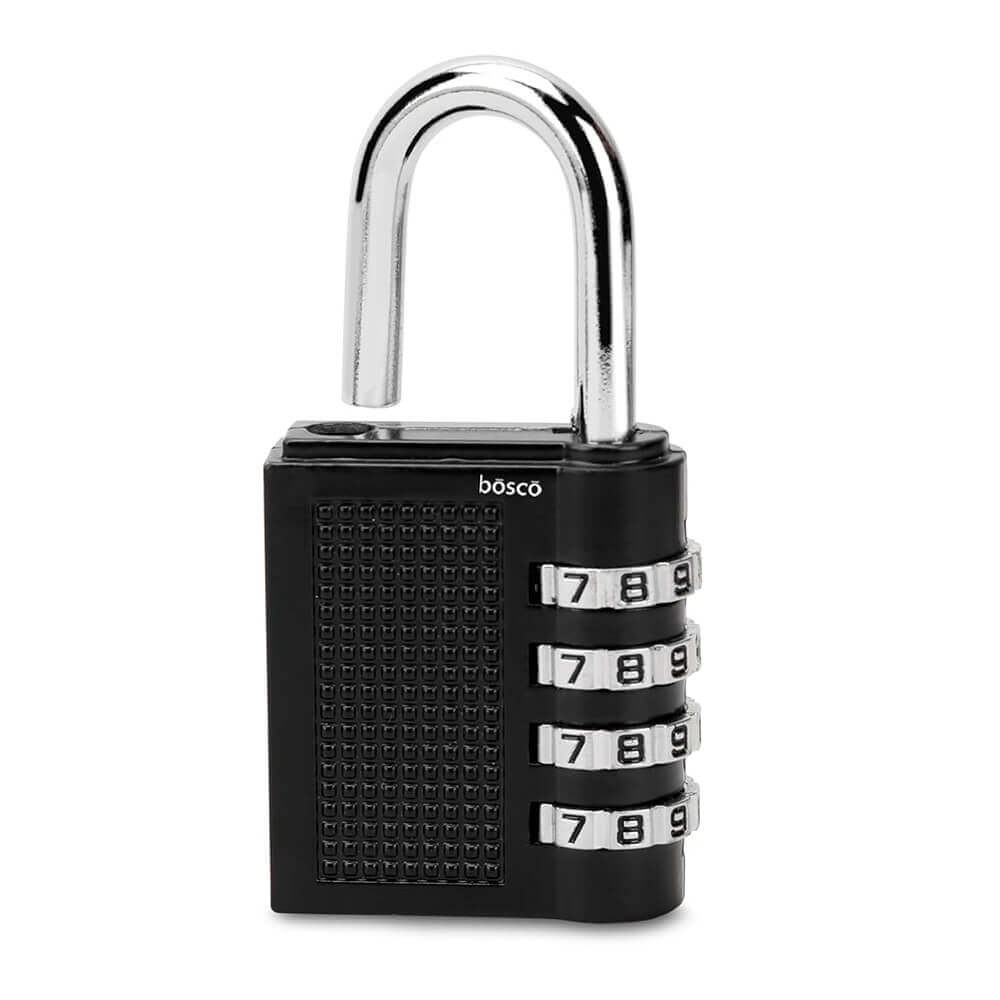 4-Digit Combination Number Lock – Anti-Theft Metal Padlock for Travel Bags, Luggage, Tool Boxes, Gym Lockers, School Lockers, Doors & Cabinets – Resettable PIN Lock, Multicolour, Set of 1