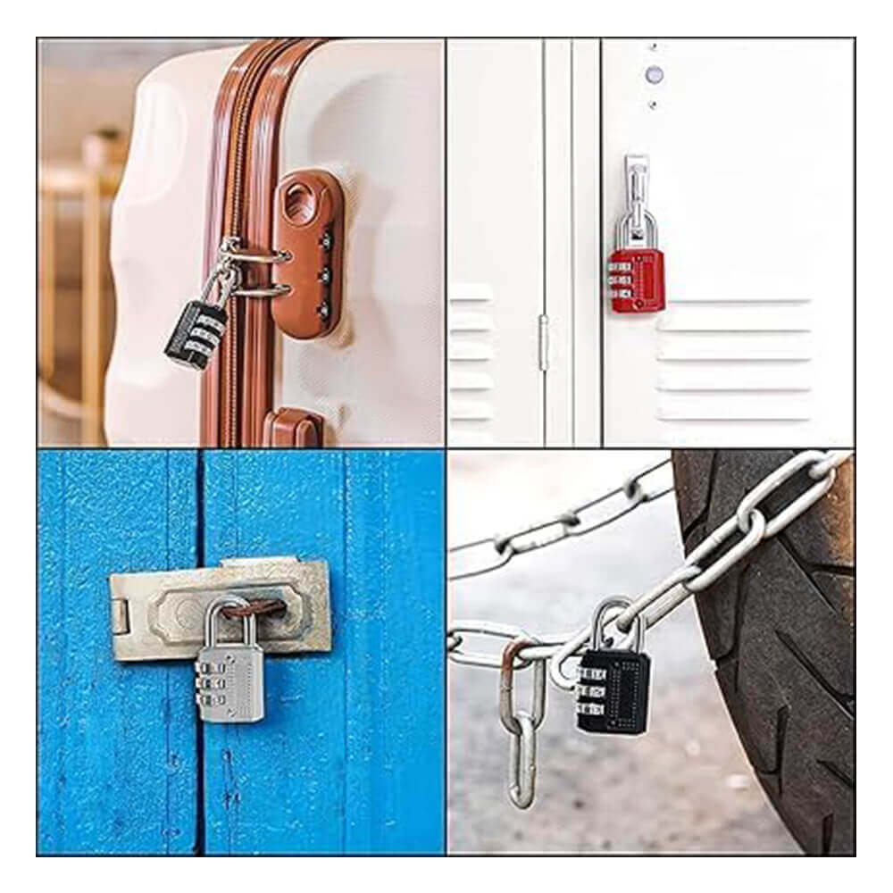 3-Digit Combination Lock – Portable Anti-Theft Zinc Alloy Padlock with Resettable PIN for Backpacks, Luggage, Toolboxes, Briefcases, Zippers & Travel Security (Silver, Set of 1)