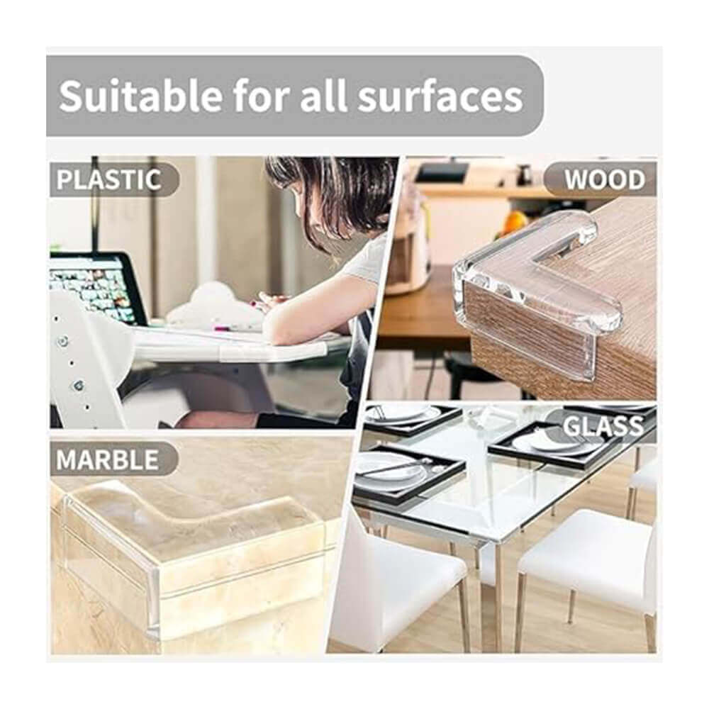 Transparent Silicone Corner Protector for Baby Safety | Table Edge & Furniture Corner Guards | Shock-Absorbing Baby Proofing Bumpers | Soft Cushion for Sharp Edges | Pack of 4