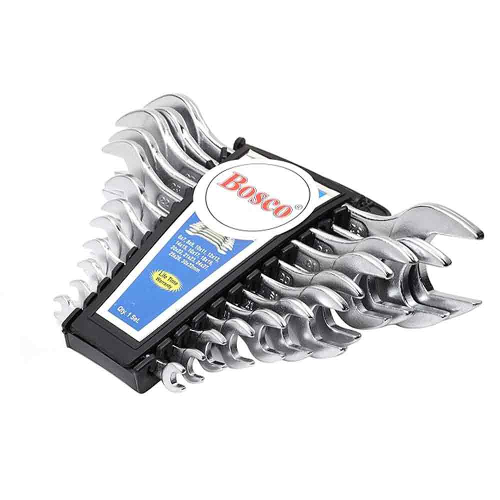 12-Piece Double Open-End Jaw Spanners Set | Forged Carbon Steel Wrench Kit with Chrome Plating & Satin Finish | Rust & Corrosion Resistant | Home, Garage, DIY & Professional Use
