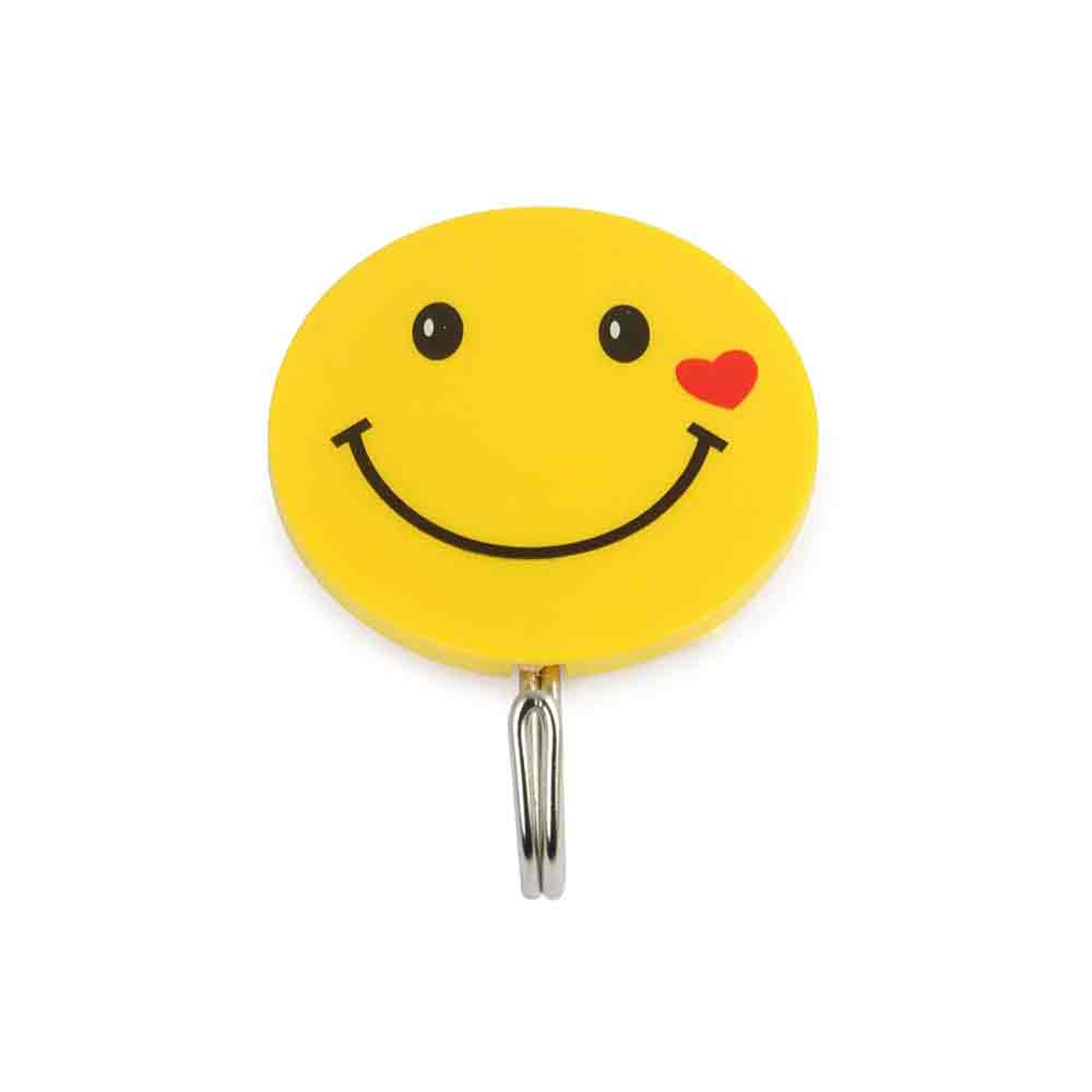 Self Adhesive Smiley Face Wall Hooks – Set of 2 | Heavy-Duty Plastic Hooks for Wall, Glass, Metal & Tile | Waterproof, No-Drill Strong Adhesive Hangers for Towel, Keys, Bags, Clothes