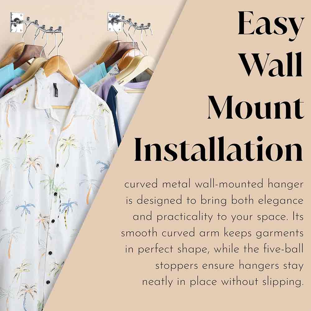 Beads Stainless Steel Heavy Duty Wall Mount Hook – 5 Ball Pin Dots Wall Drope Hanger with Hardware Fittings – Rustproof Multipurpose Organizer Rack for Home, Shop & Hotel – Pack of 2 (Steel)