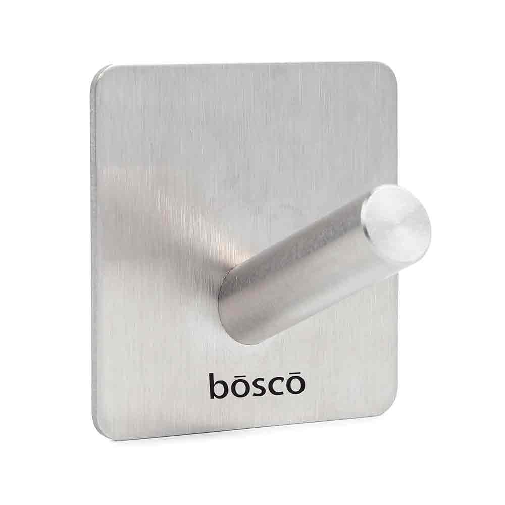Pack of 4 Steel Self Adhesive Hooks for Wall | Heavy-Duty No-Drill Wall Hooks for Bathroom, Kitchen, Door & Bedroom | Rustproof, Waterproof – Holds Up to 3 kg – Silver Finish