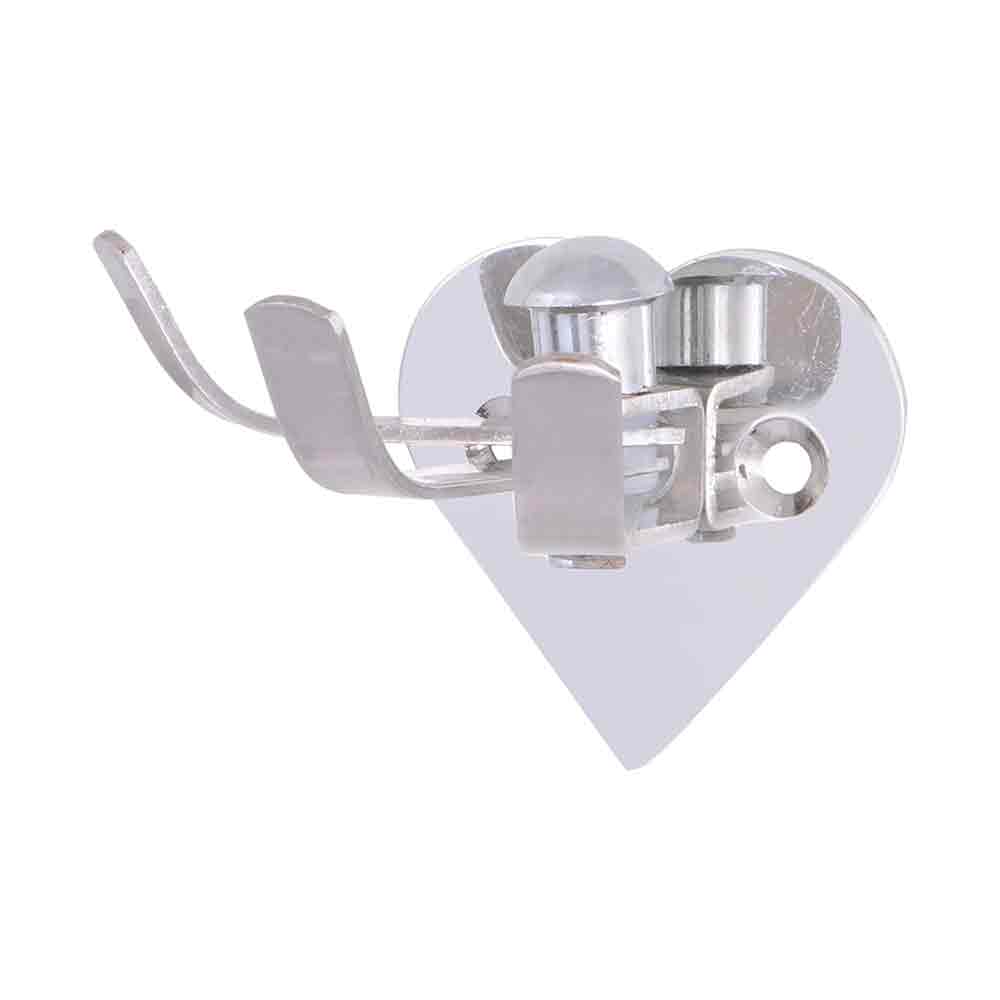 Heart Shape Wall Hooks Rail – Pack of 2 Stainless Steel 3-Pin Hook Rack for Hanging Towels, Clothes, Bags – Chrome Finish, Elegant Wall-Mounted Hangers for Home, Bathroom, Kitchen & Doors