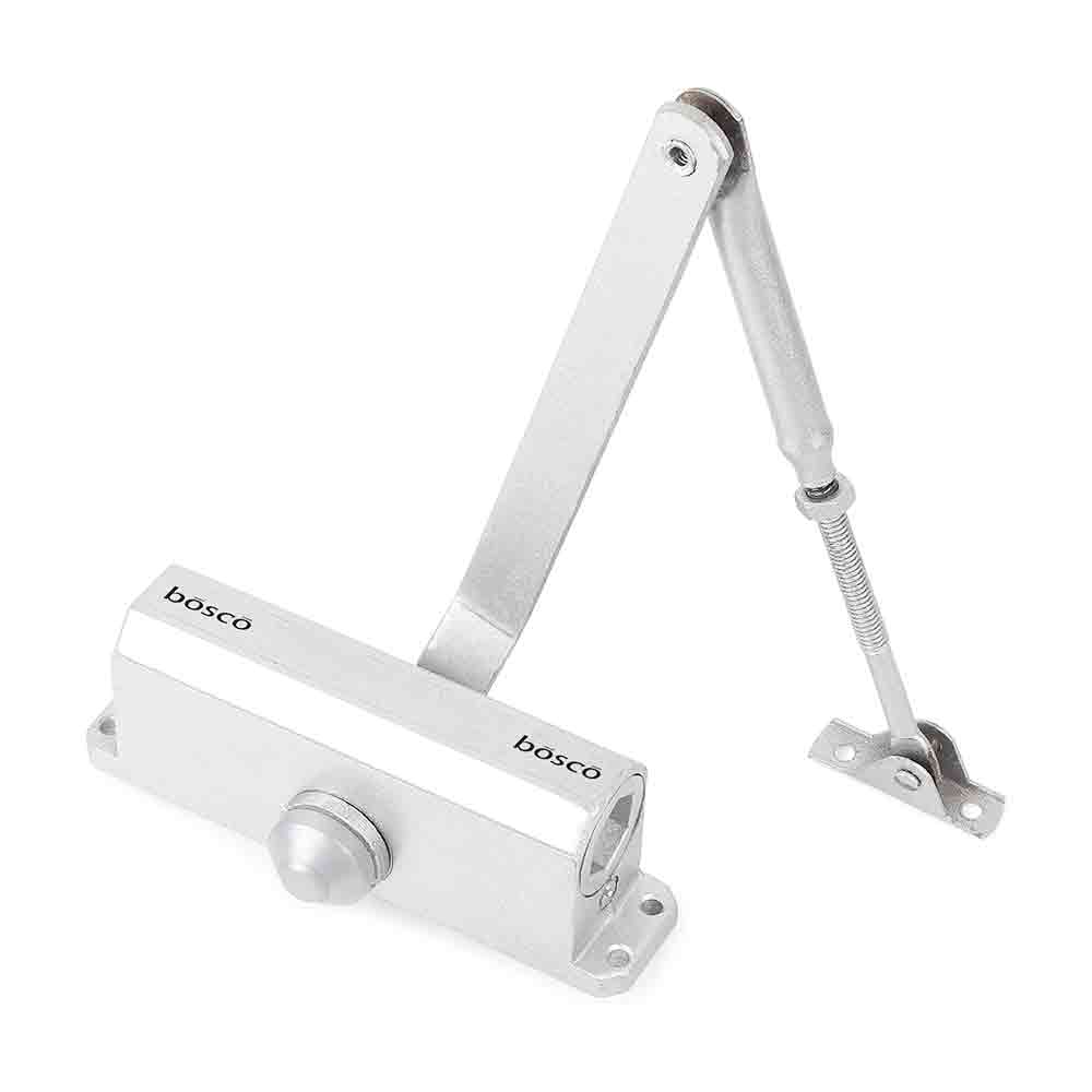 Heavy Duty Aluminium Automatic Hydraulic Double Speed Door Closer | Soft Closing Door Closer for Home and Office |Suitable for Wooden & Aluminium Doors Up to 45 kg (Silver Finish)