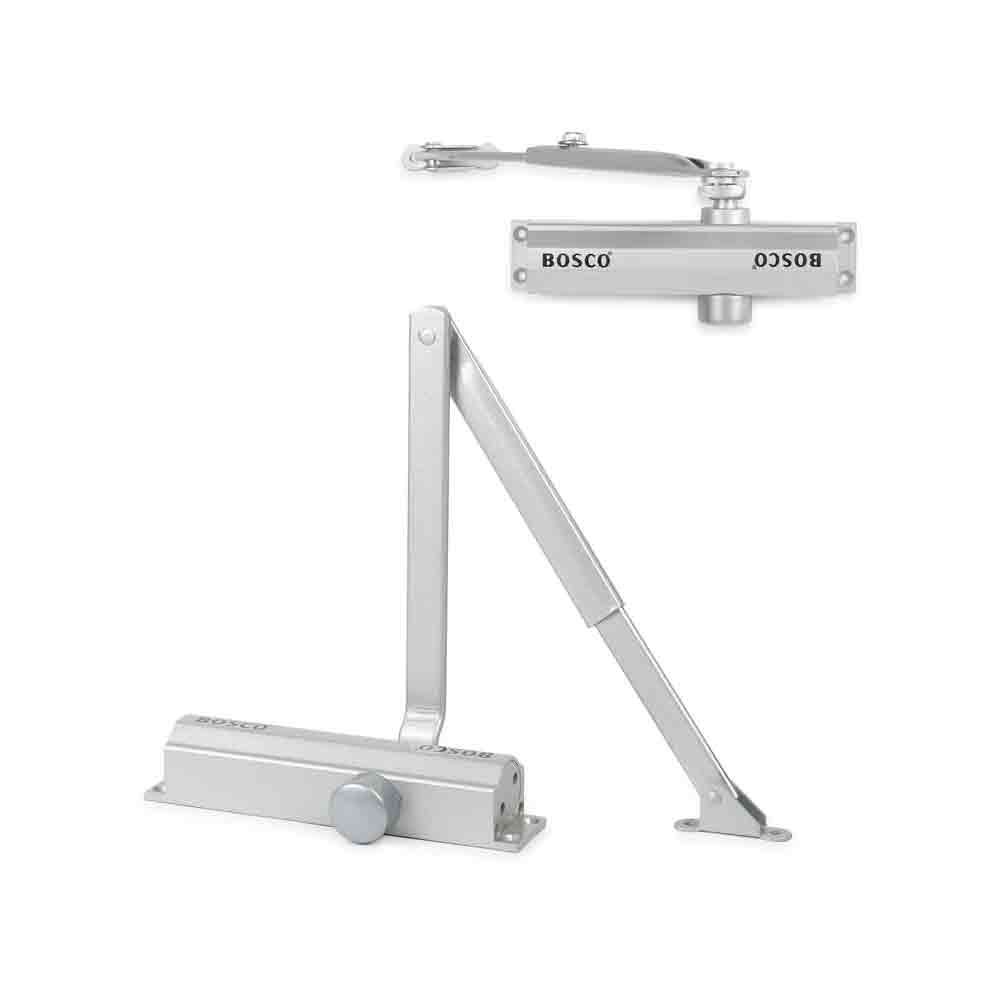 Heavy Duty Aluminium Automatic Hydraulic Double Speed Door Closer | Soft Closing Door Closer for Home and Office |Suitable for Wooden & Aluminium Doors Up to 80 kg (Silver Finish)