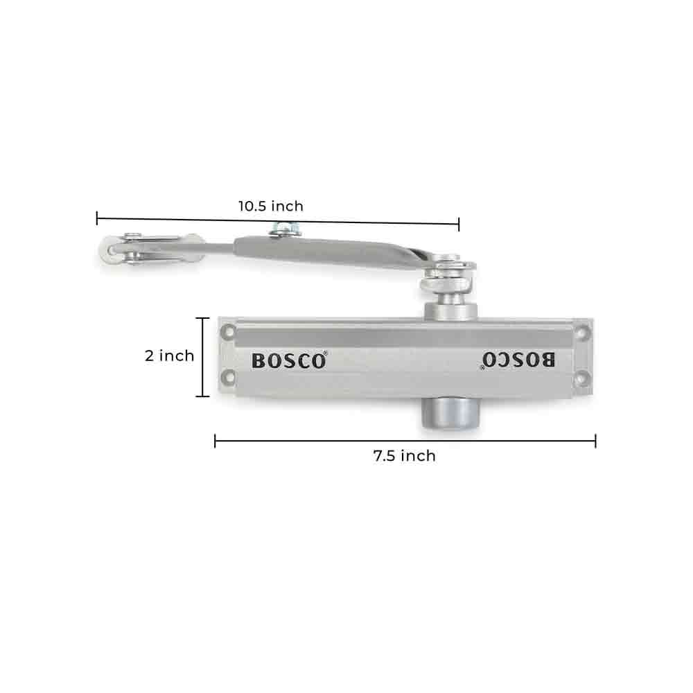 Heavy Duty Aluminium Automatic Hydraulic Double Speed Door Closer | Soft Closing Door Closer for Home and Office |Suitable for Wooden & Aluminium Doors Up to 80 kg (Silver Finish)
